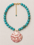 The Azul Blush Turquoise-Hued Shell Necklace | 929 Collection